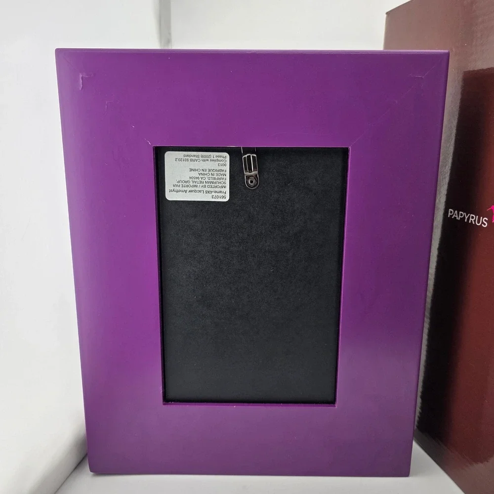 Papyrus Lacquer Photo Frame Unisex 4x6 Amethyst Purple Good Ribbed Edge‎ 561073
